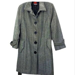 Totes Herringbone Trench Coat Style Rain Jacket S
